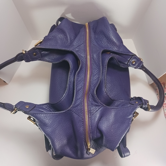 MICHAEL MICHAEL KORS Purple Textured Leather Roomy Shoulder Bag GoldtoneHardware - Picture 10 of 16